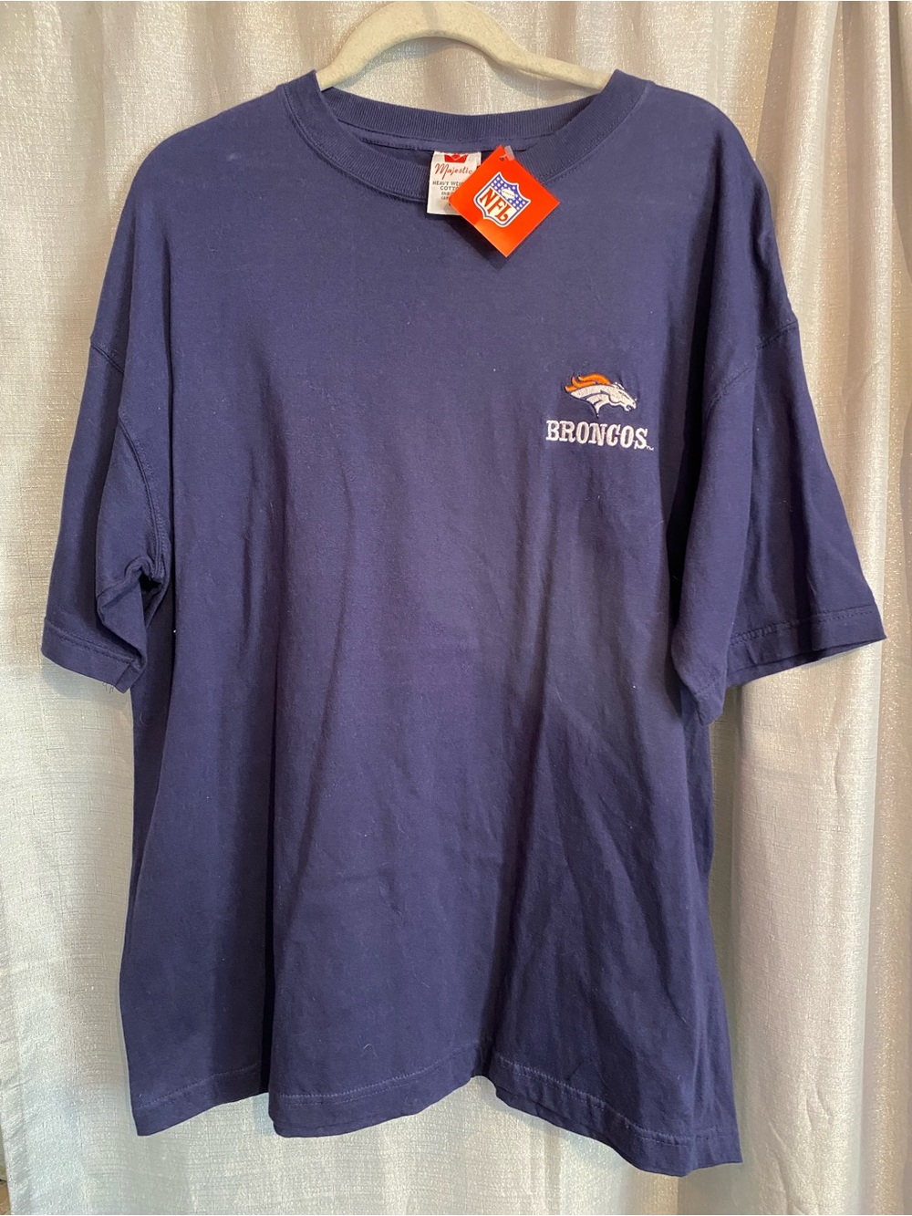 NWT NFL Navy Denver Broncos Small Logo Short Sleeve Tee